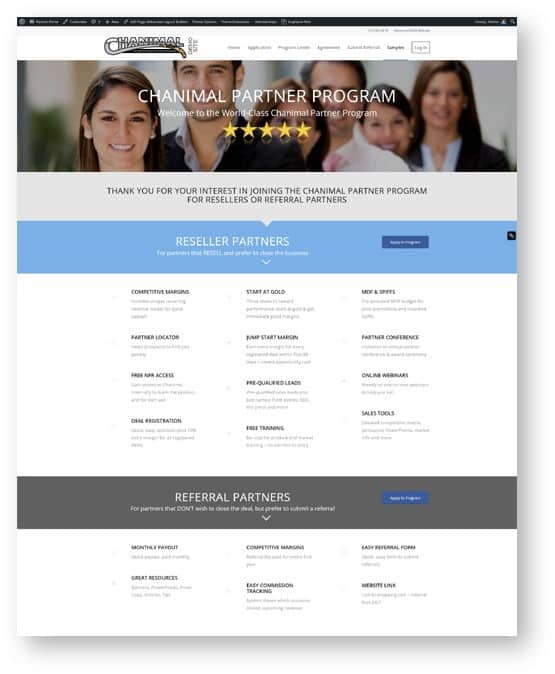 Templates for partner recruiting landing page